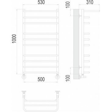 Полотенцесушитель водяной Terminus Арктур 500x1000