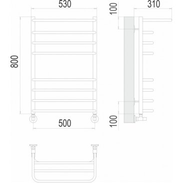 Полотенцесушитель водяной Terminus Арктур 500x800