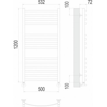 Полотенцесушитель водяной Terminus Авиэль 500x1200