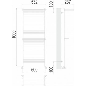 Полотенцесушитель водяной Terminus Аврора 500x1000 с полками