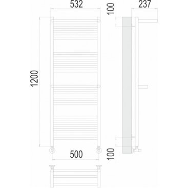 Полотенцесушитель водяной Terminus Аврора 500x1200 с полками