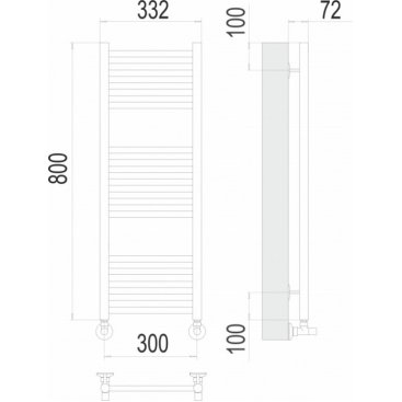 Полотенцесушитель водяной Terminus Аврора 300x800
