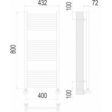 Полотенцесушитель водяной Terminus Аврора 400x800