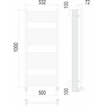Полотенцесушитель водяной Terminus Аврора 500x1000