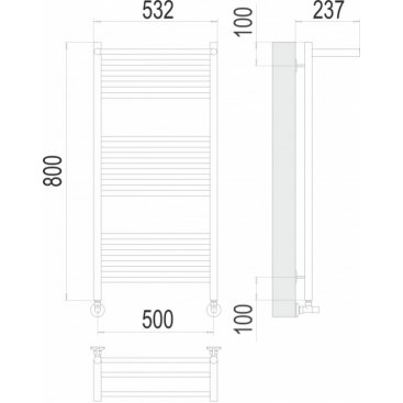 Полотенцесушитель водяной Terminus Аврора 500x800 с полкой