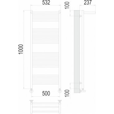 Полотенцесушитель водяной Terminus Аврора 500x1000 с полкой