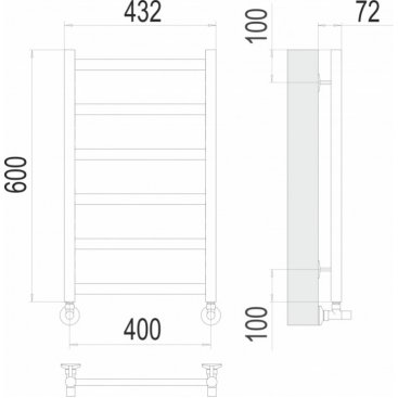 Полотенцесушитель водяной Terminus Аврора 400x600