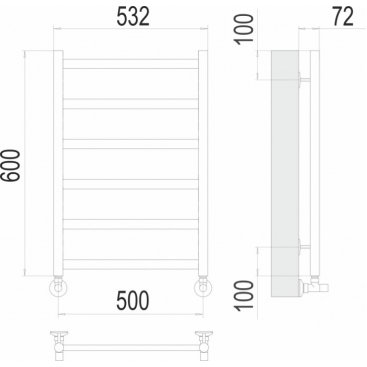 Полотенцесушитель водяной Terminus Аврора 500x600