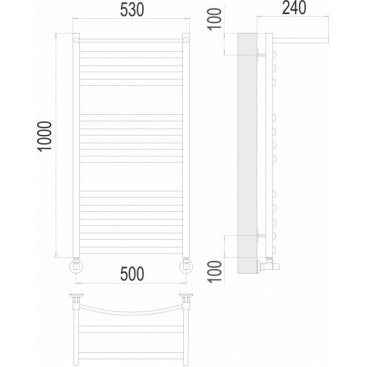 Полотенцесушитель водяной Terminus Енисей 500x1000