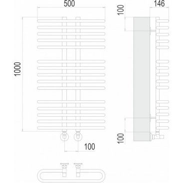 Полотенцесушитель водяной Terminus Сахара 500x1000