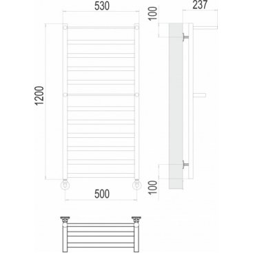 Полотенцесушитель водяной Terminus Хендрикс 500x1200 с полкой