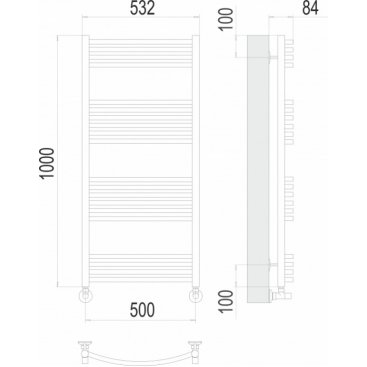 Полотенцесушитель водяной Terminus Классик 500x1000