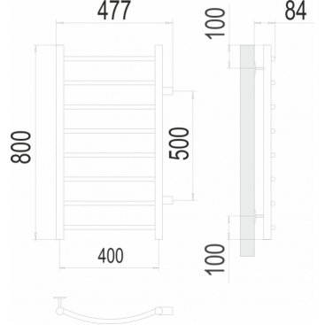 Полотенцесушитель водяной Terminus Классик 400x800