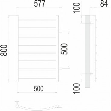 Полотенцесушитель водяной Terminus Классик 500x800 БП