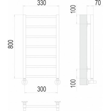 Полотенцесушитель водяной Terminus Контур 300x800