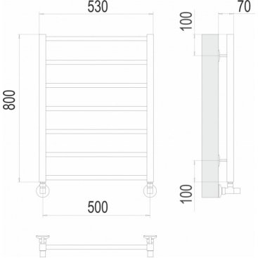 Полотенцесушитель водяной Terminus Контур 500x800