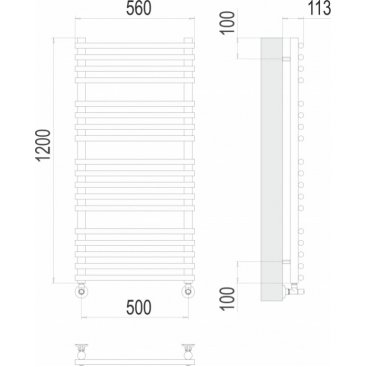 Полотенцесушитель водяной Terminus Кремона 500x1200
