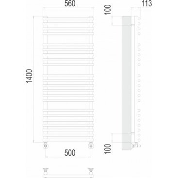 Полотенцесушитель водяной Terminus Кремона 500x1400