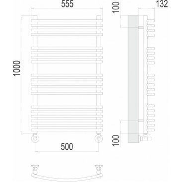 Полотенцесушитель водяной Terminus Марио 500x1000