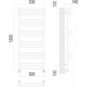 Полотенцесушитель водяной Terminus Соренто 500x1200