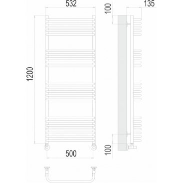 Полотенцесушитель водяной Terminus Стандарт 500x1200
