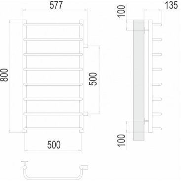 Полотенцесушитель водяной Terminus Стандарт 500x800 БП