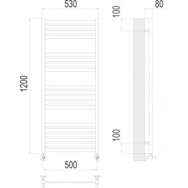 Полотенцесушитель водяной Terminus Тоскана 500x1200