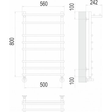 Полотенцесушитель водяной Terminus Ватра 500x800