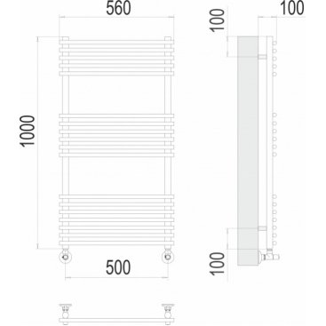 Полотенцесушитель водяной Terminus Ватра 500x1000