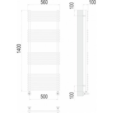 Полотенцесушитель водяной Terminus Ватра 500x1400