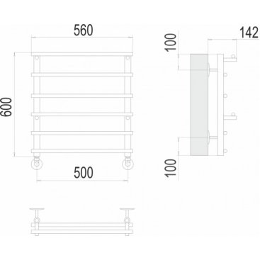 Полотенцесушитель водяной Terminus Вента 500x600