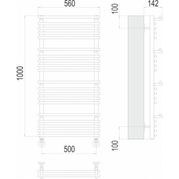 Полотенцесушитель водяной Terminus Вента люкс 500x1000