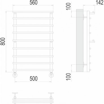 Полотенцесушитель водяной Terminus Вента 500x800