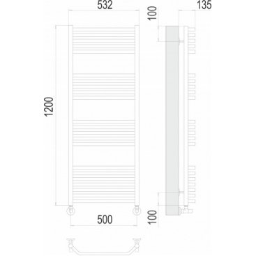 Полотенцесушитель водяной Terminus Виктория 500x1200