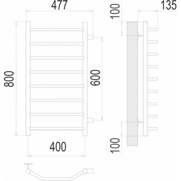 Полотенцесушитель водяной Terminus Виктория 400x800