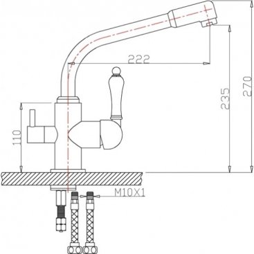 Смеситель для кухни Zorg Sanitary ZR 319 YF-33 BR