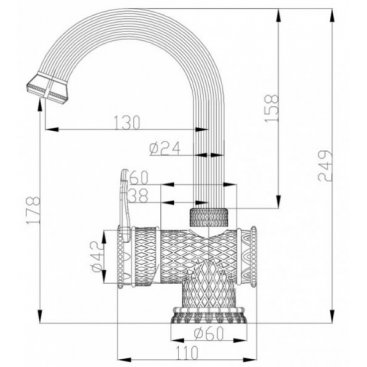 Смеситель для умывальника Zorg A 411U-BR