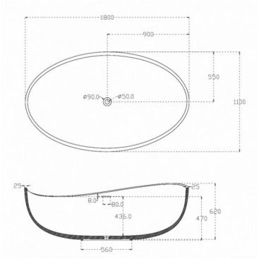 Ванна Abber AB9239LED