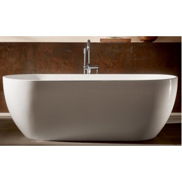 Акриловая ванна Abber AB9241 170x80 см, отдельностоящая, овальная, с каркасом, со сливом-переливом