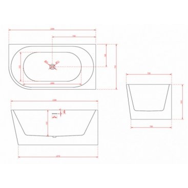 Акриловая ванна Abber AB9257-1.5 R 150x80 см, угловая, с каркасом, со сливом-переливом, асимметричная