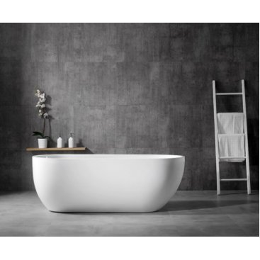 Акриловая ванна Abber AB9341-1.5 150x70 см, отдельностоящая, овальная, с каркасом, со сливом-переливом