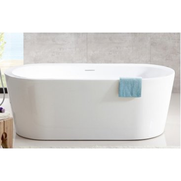 Акриловая ванна Abber AB9345-1.7 170x80 см, отдельностоящая, овальная, с каркасом, со сливом-переливом