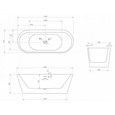 Ванна Abber AB9351 170x70