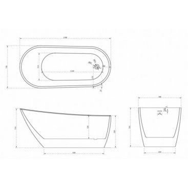 Ванна отдельностоящая Abber AB9353 130x70 см