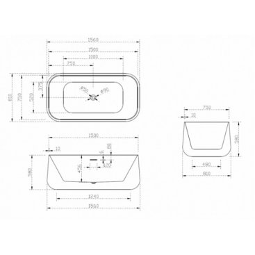 Ванна Abber AB9367 S 156x81