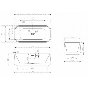 Ванна Abber AB9367 S 176x81