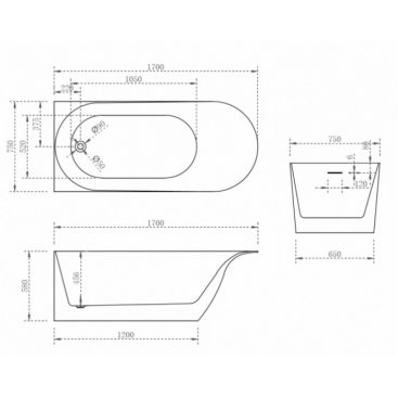 Ванна Abber AB9373 L