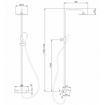 Душевая стойка Abber Thermostat AF8516G