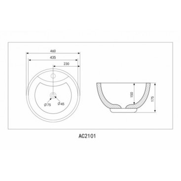 Раковина Abber Bequem AC2101 46 см