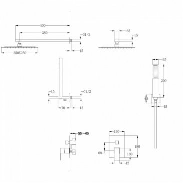 Душевая система Abber Daheim AF8219G